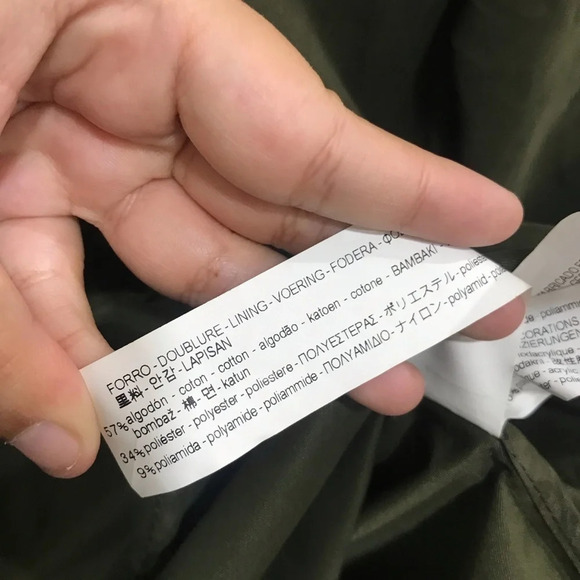 Zara Faux Fur Short Parka Jacket Green - Picture 6 of 6